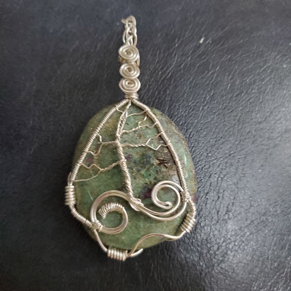 Ruby Fuchsite Pendant with chain